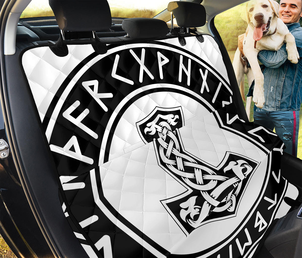 Black And White Mjolnir Print Pet Car Back Seat Cover