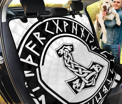 Black And White Mjolnir Print Pet Car Back Seat Cover