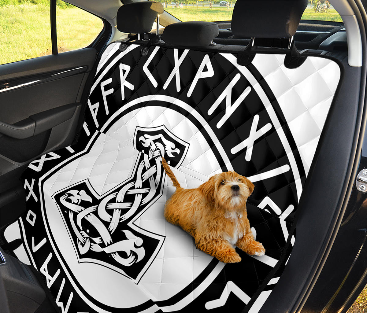 Black And White Mjolnir Print Pet Car Back Seat Cover