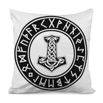 Black And White Mjolnir Print Pillow Cover