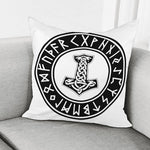 Black And White Mjolnir Print Pillow Cover