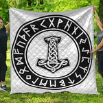 Black And White Mjolnir Print Quilt