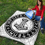 Black And White Mjolnir Print Quilt