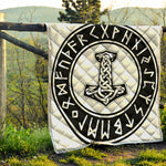 Black And White Mjolnir Print Quilt