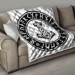 Black And White Mjolnir Print Quilt