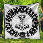 Black And White Mjolnir Print Quilt