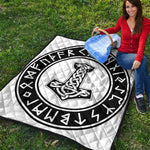 Black And White Mjolnir Print Quilt