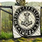 Black And White Mjolnir Print Quilt