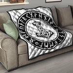 Black And White Mjolnir Print Quilt
