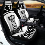 Black And White Mjolnir Print Universal Fit Car Seat Covers