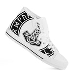 Black And White Mjolnir Print White High Top Shoes