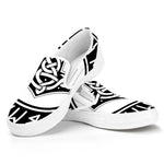 Black And White Mjolnir Print White Slip On Shoes