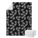 Black And White Monstera Pattern Print Blanket