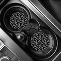 Black And White Monstera Pattern Print Car Coasters