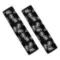 Black And White Monstera Pattern Print Car Seat Belt Covers