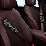 Black And White Monstera Pattern Print Car Seat Belt Covers