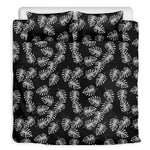 Black And White Monstera Pattern Print Duvet Cover Bedding Set