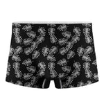 Black And White Monstera Pattern Print Men's Boxer Briefs
