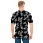 Black And White Monstera Pattern Print Men's T-Shirt