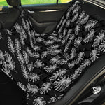 Black And White Monstera Pattern Print Pet Car Back Seat Cover