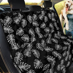 Black And White Monstera Pattern Print Pet Car Back Seat Cover