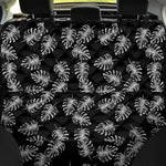 Black And White Monstera Pattern Print Pet Car Back Seat Cover