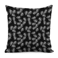 Black And White Monstera Pattern Print Pillow Cover