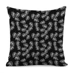 Black And White Monstera Pattern Print Pillow Cover