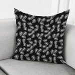 Black And White Monstera Pattern Print Pillow Cover