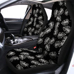 Black And White Monstera Pattern Print Universal Fit Car Seat Covers