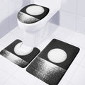 Black And White Moonlight Print 3 Piece Bath Mat Set