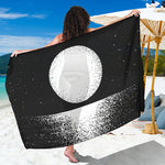 Black And White Moonlight Print Beach Sarong Wrap