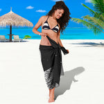 Black And White Moonlight Print Beach Sarong Wrap