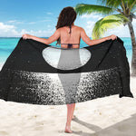 Black And White Moonlight Print Beach Sarong Wrap