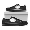 Black And White Moonlight Print Black Low Top Sneakers