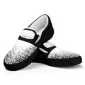Black And White Moonlight Print Black Slip On Sneakers