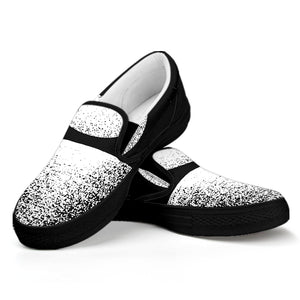 Black And White Moonlight Print Black Slip On Shoes