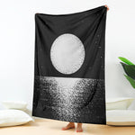 Black And White Moonlight Print Blanket
