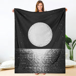 Black And White Moonlight Print Blanket