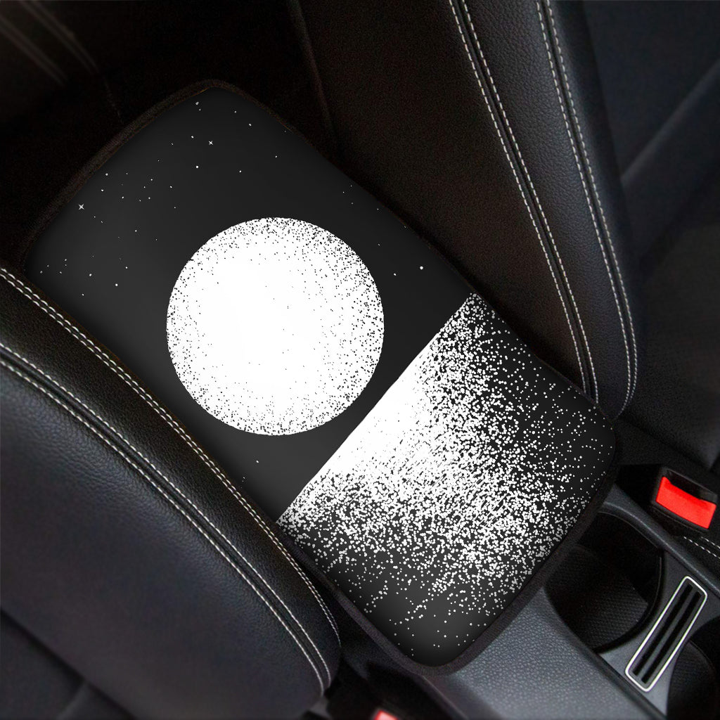 Black And White Moonlight Print Car Center Console Cover