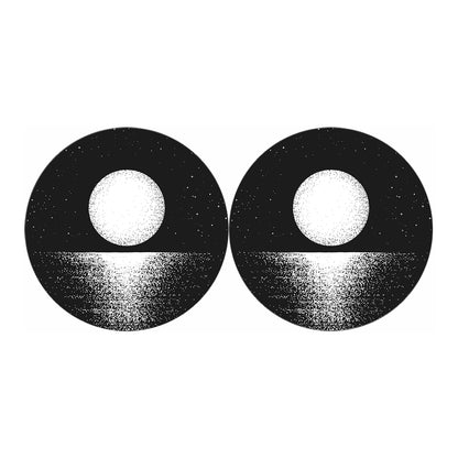 Black And White Moonlight Print Car Coasters