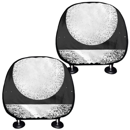 Black And White Moonlight Print Car Headrest Covers