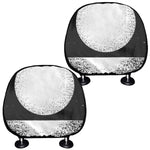 Black And White Moonlight Print Car Headrest Covers