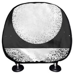 Black And White Moonlight Print Car Headrest Covers