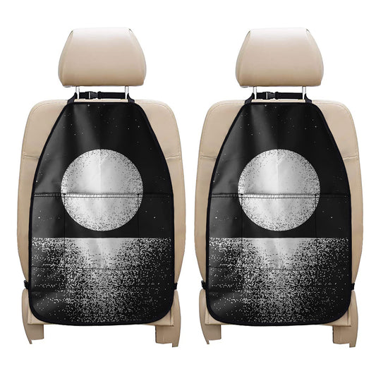 Black And White Moonlight Print Car Seat Organizers