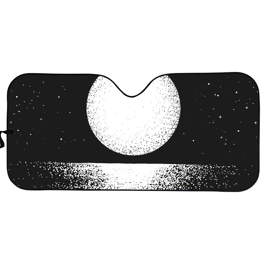 Black And White Moonlight Print Car Sun Shade