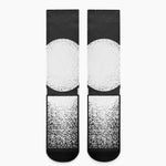 Black And White Moonlight Print Crew Socks