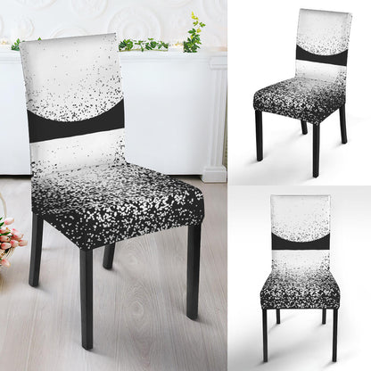 Black And White Moonlight Print Dining Chair Slipcover