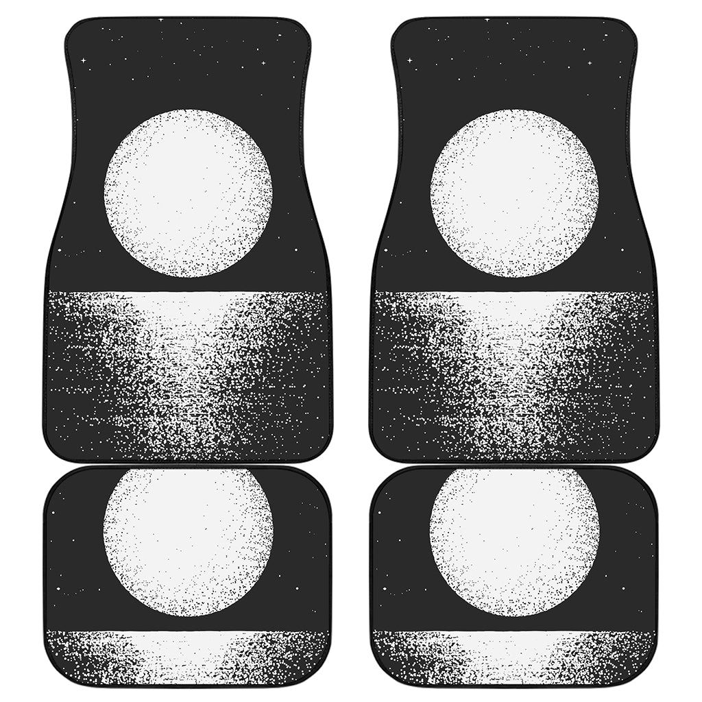 Black And White Moonlight Print Front and Back Car Floor Mats