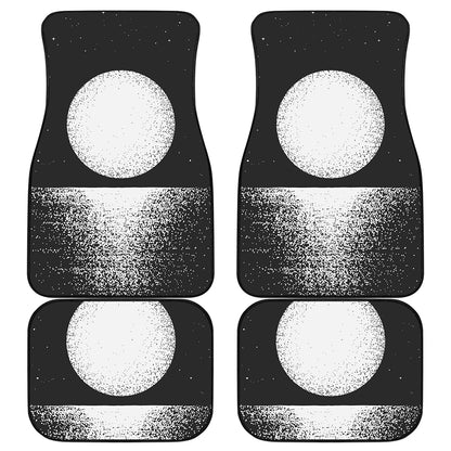 Black And White Moonlight Print Front and Back Car Floor Mats